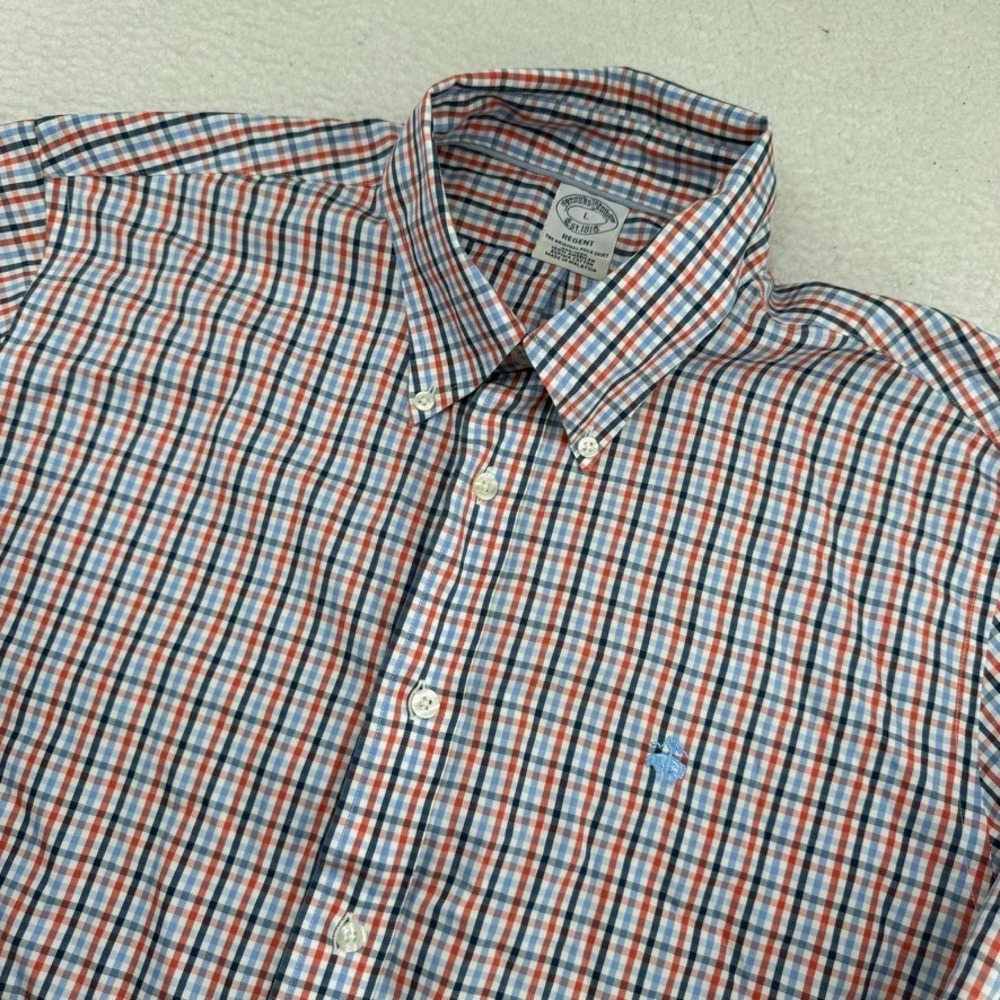 Brooks Brothers Regent Shirt Mens Large Colorful Check Supima Cotton Long Sleeve